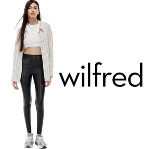 Wilfred Free Daria Pant High Waisted Vegan Leather Black Leggings - Size XS